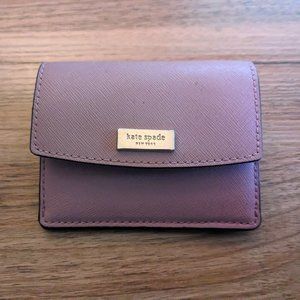 Used Kate Spade Pink/Mauve Flap Wallet Leather